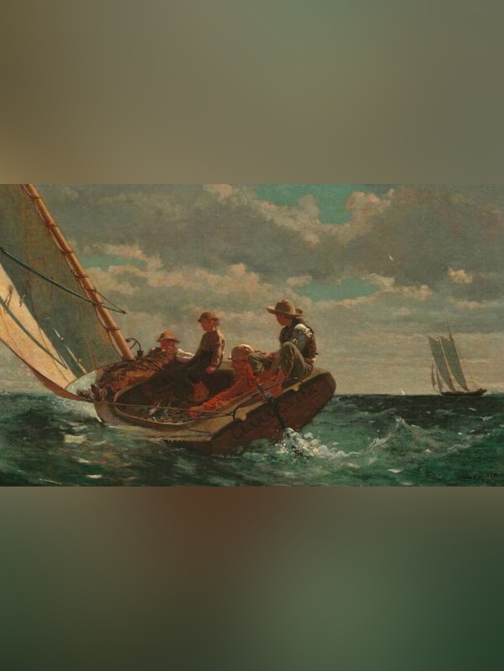 Vintage Nautical Print “ Breezing Up a Fair Wind” by Winslow Homer.